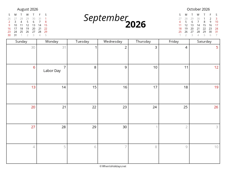 September 2026 Modern Calendar