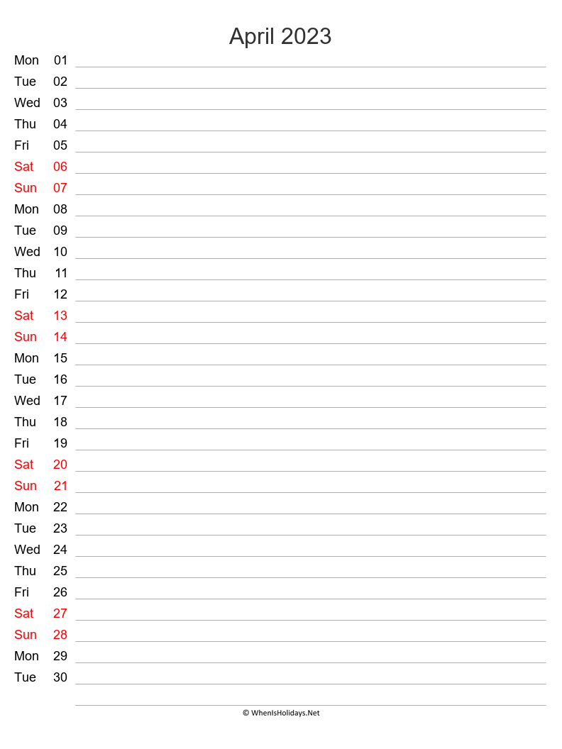 april 2024 schedule calendar