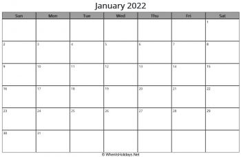 Excel Calendar 2022 Template 2022 Word, Excel Calendar Template | Whenisholidays.net