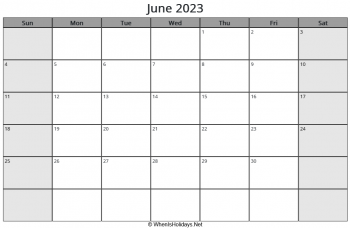 june 2023 calendar with us holidays and week start on sunday, landscape, letter paper